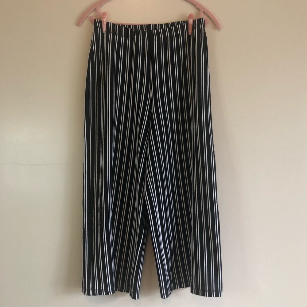 Knit cropped wide leg pants